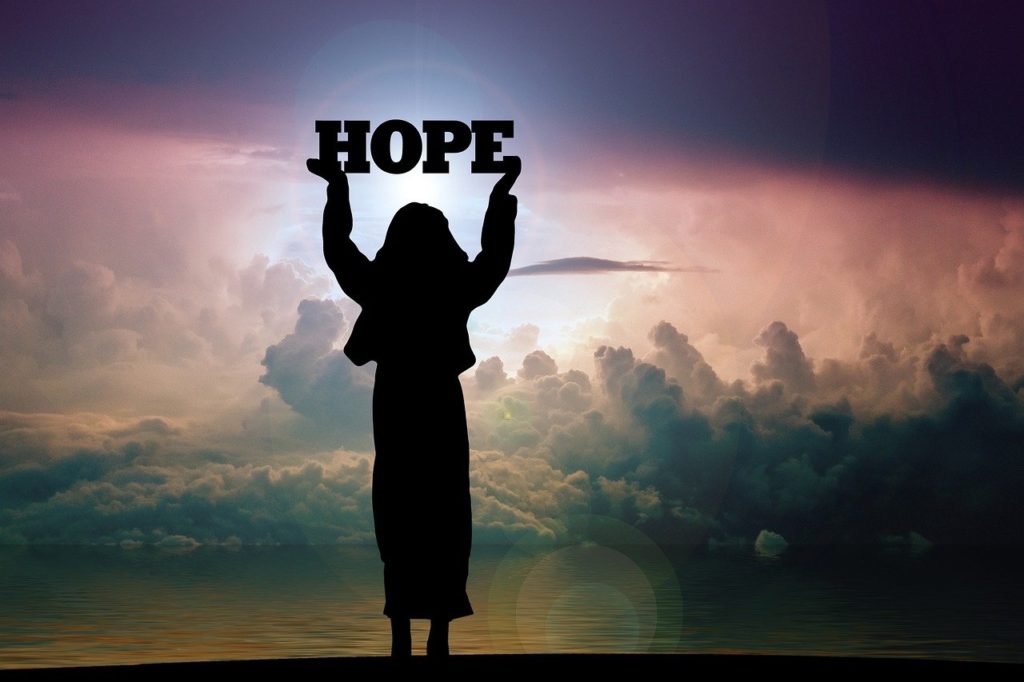 hope, woman, silhouette